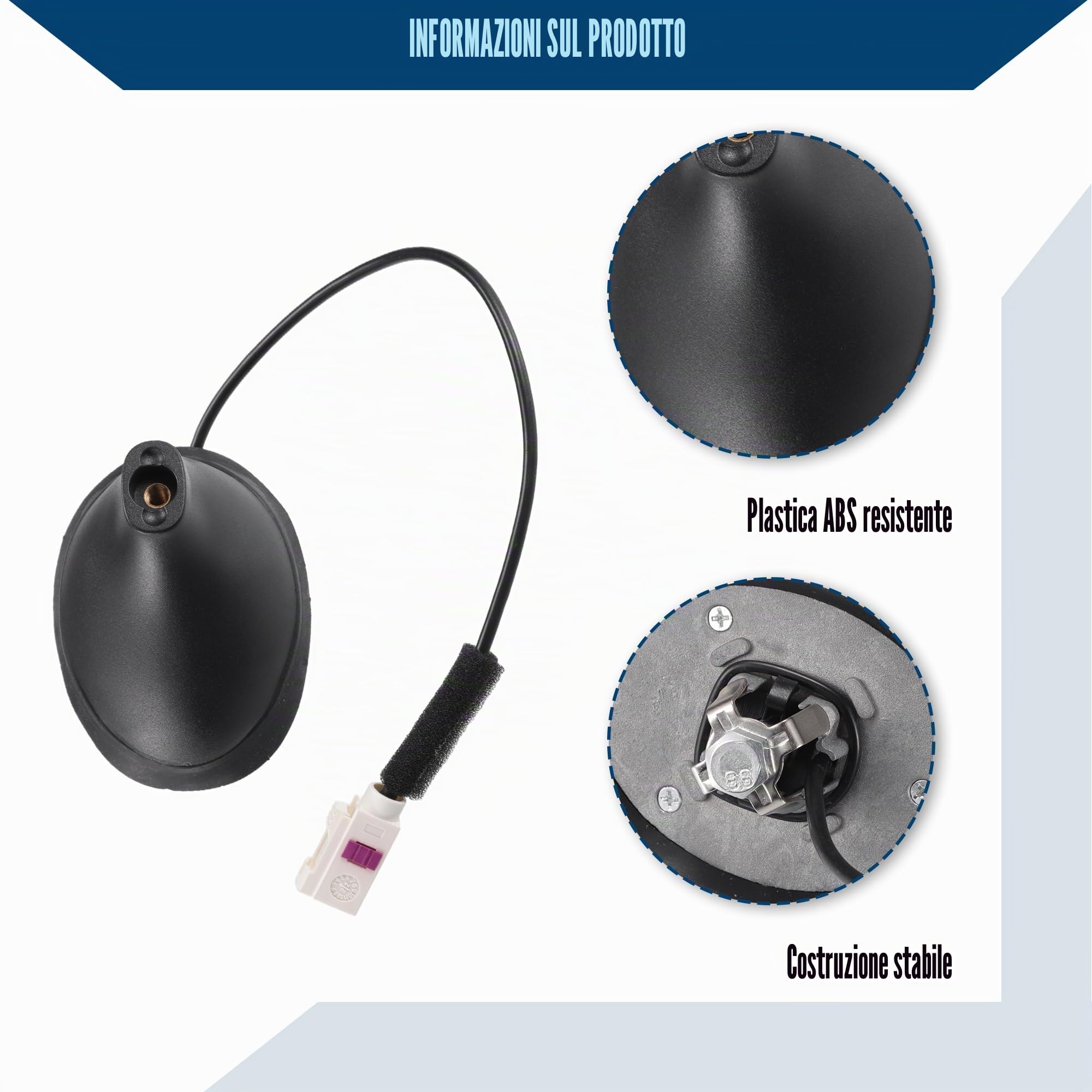 A ABSOPRO Base Dell'Antenna Per Fiat 500 Esterna Resistente 1 Pz