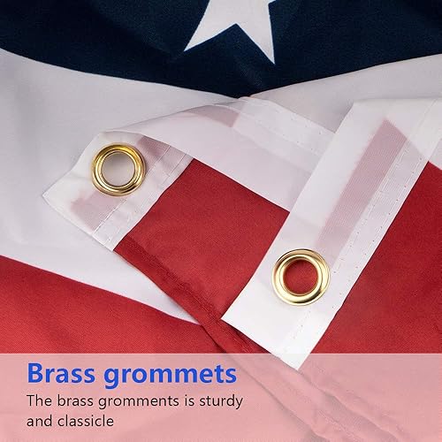 Miniatura 6 de Aisto Banderines de bandera estadounidense de 1.5 x 3 pies, bandera plisada de Estados Unidos para exteriores, color vivo y resistente a la