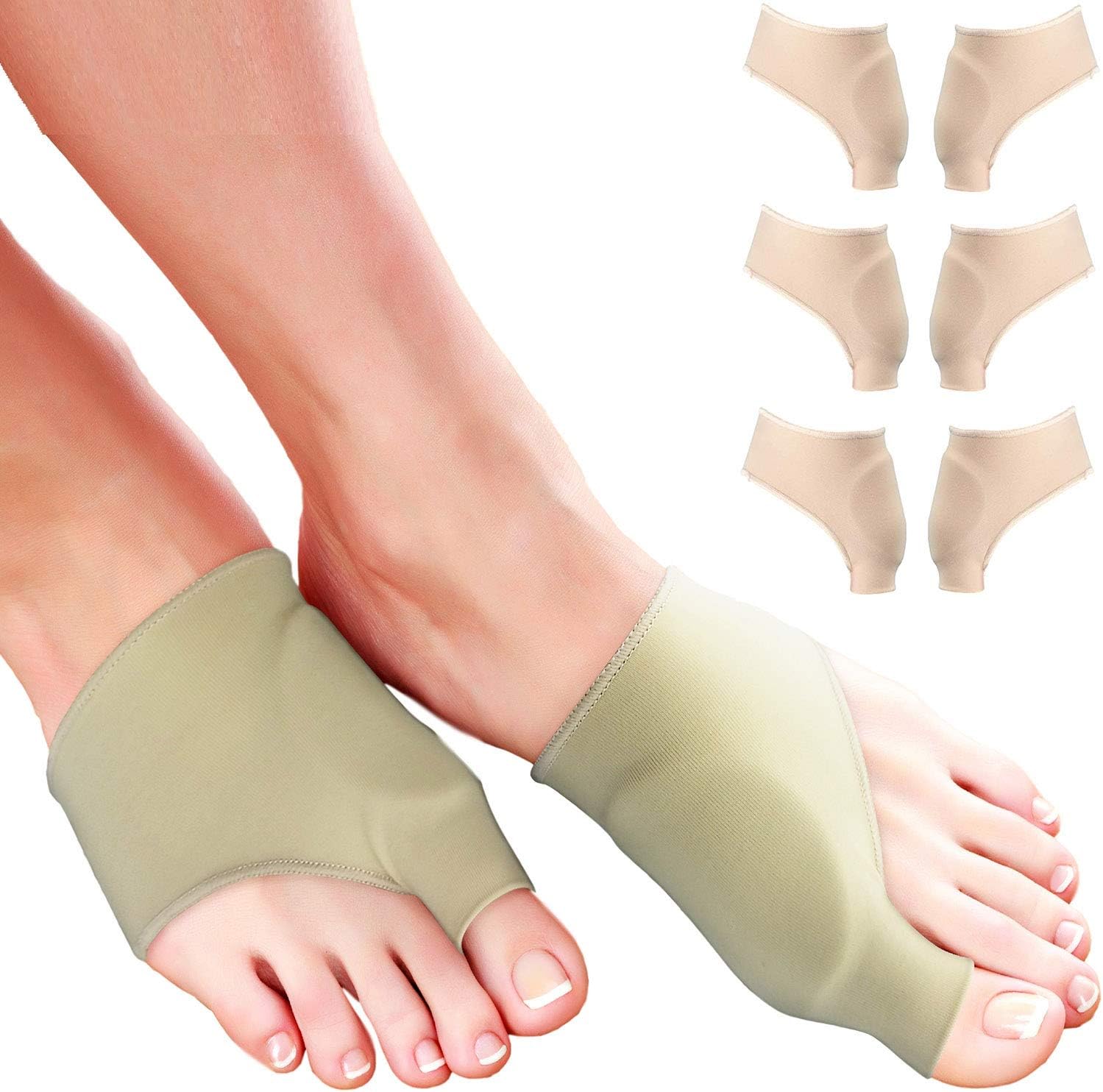 Bunion Pads for Bunion Relief - Comfortable Gel Bunion Cushion Sleeves for Bunion Protection. Hallux Valgus Big Toe Guard & Tailors Bunion Pad. Bunion Corrector for Women or Men Toes & Feet (Large)