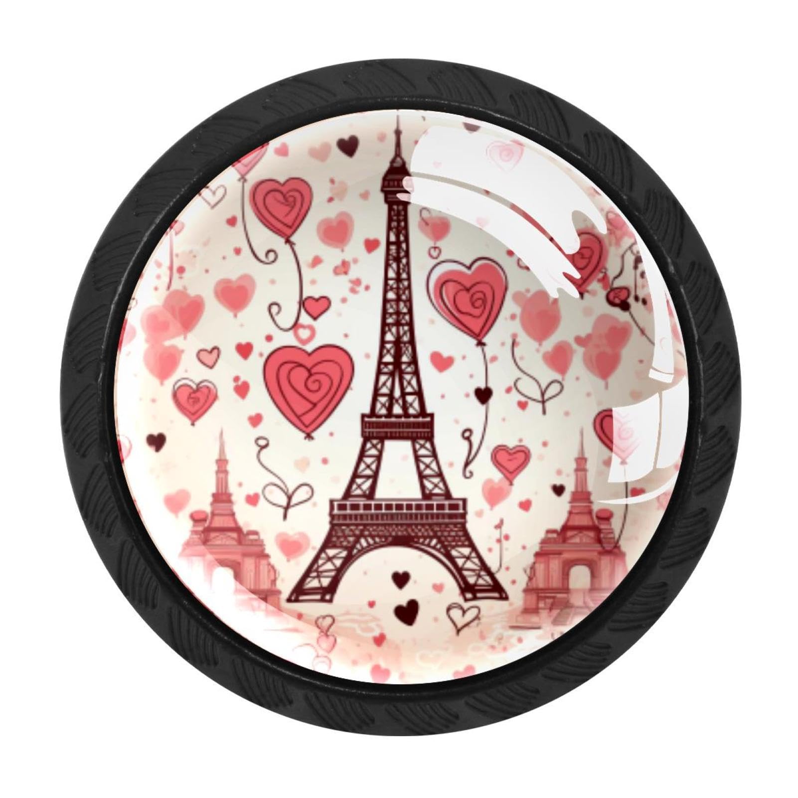 Chenzzzz Multicolored 15 4 Pieces Kitchen Cabinet Knobs Eiffel Tower Valentine's Day Drawer Knobs Dresser Knobs Drawer Pulls Door Knobs Dresser Drawer Handles Knobs For Dresser Drawers