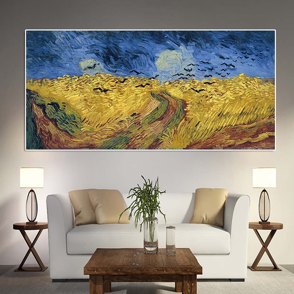 Affiche Van Gogh Champ de Blé Corbeaux peinture impressionniste art mural salon 50x100