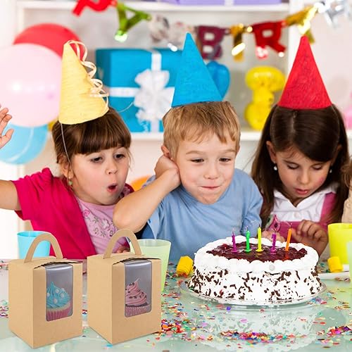 Miniatura 9 de Lainrrew Cajas para magdalenas, 30 cajas individuales para cupcakes, recipientes individuales para magdalenas, contenedores de pastelería con