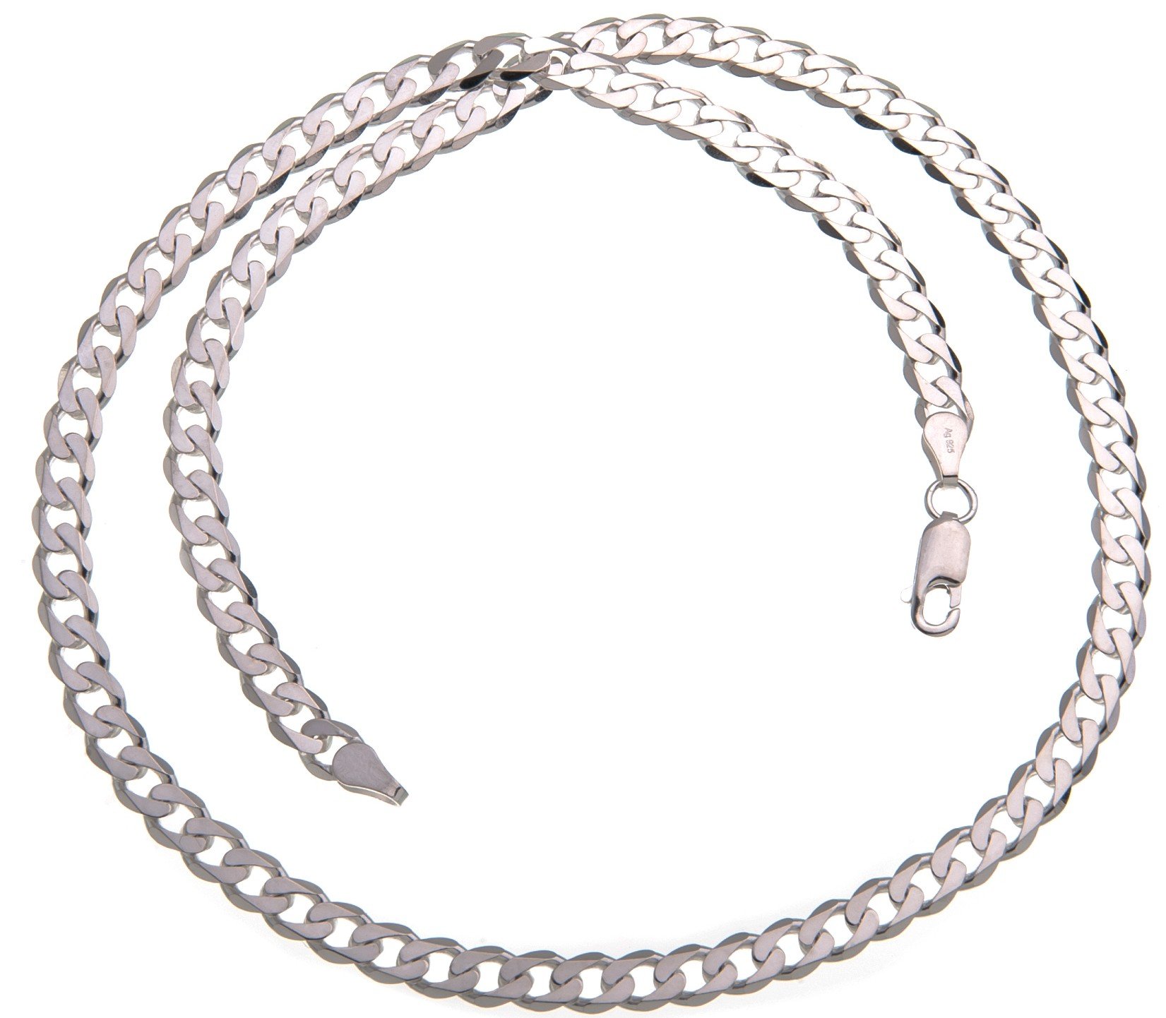 Silberketten-Store Łańcuszek o splocie pancerka, srebro próby 925, męski, 5 mm, wysoki połysk, grubość 1,2 mm, łańcuszek męski z zapięciem na karabińczyk, srebro wysokiej próby, bez kamienia