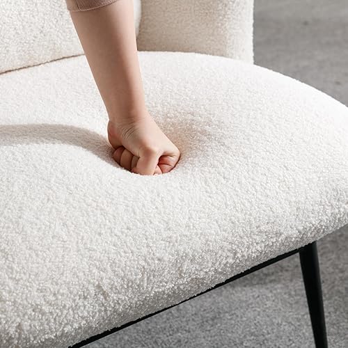 Miniatura 22 de LukeAlon Sofá individual de piel sintética, moderna silla tapizada con patas de metal y almohada, bonita silla de sala de estar, silla de asiento