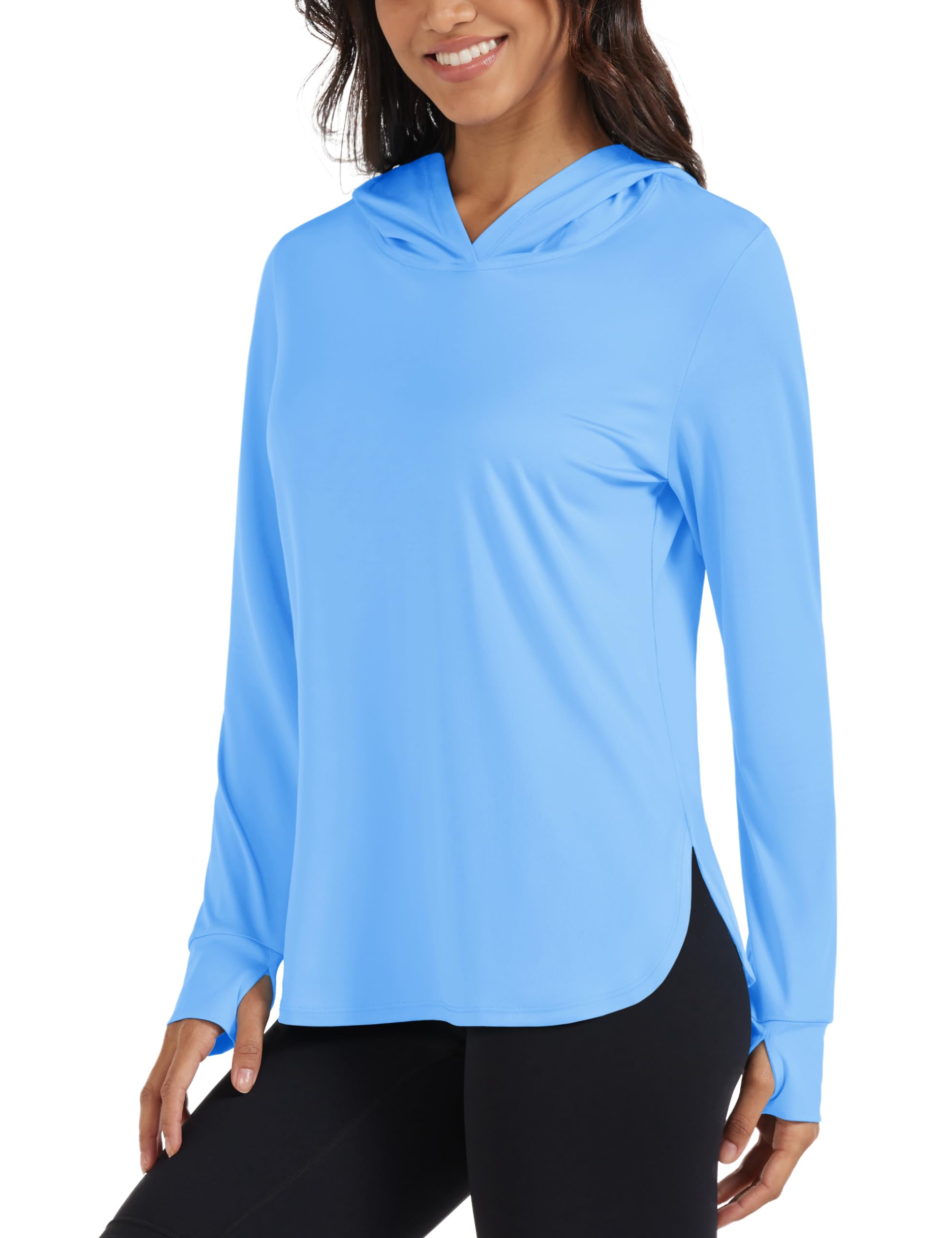 MAGCOMSEN Women's UPF 80+ Quick Dry Sun Protection Hoodie Lightweight SPF Long Sleeve Rashguard with Thumb Hole