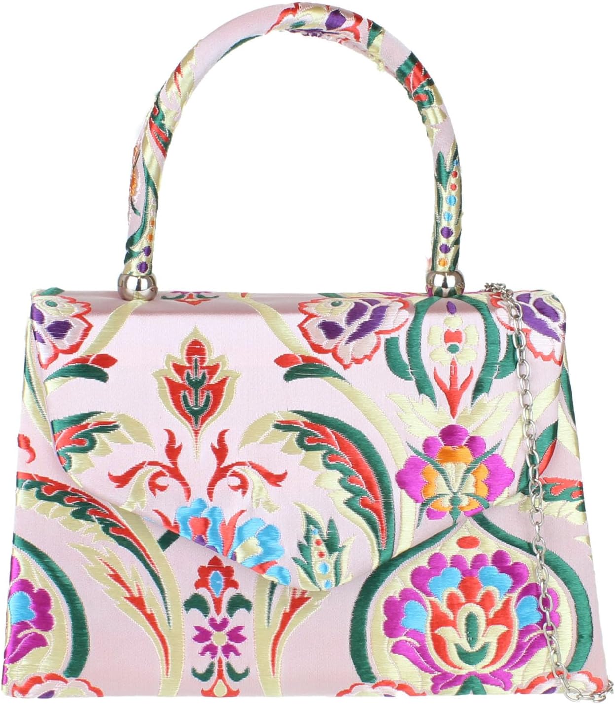 Girly HandBags Womens Baroque Flowers Clutch Bag