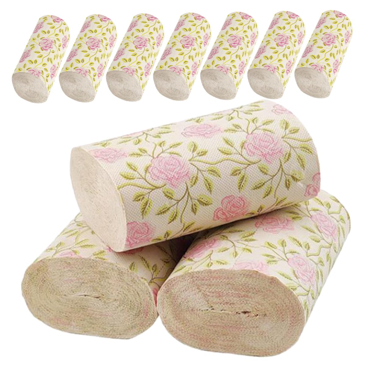 Yardenfun Carta Igienica Resistente e Confortevole in Polpa di Bambù 10 Pezzi e Motivi Distintivi di Rose con Design Elegante per Bagno Casa e Ufficio