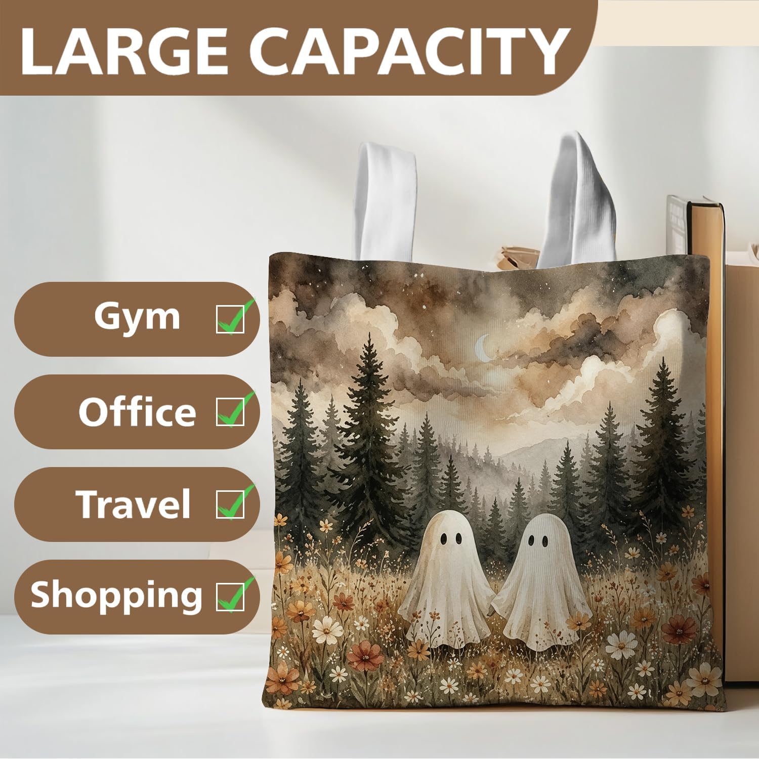 Halloween Tote Grocery Shopping Bag image 4