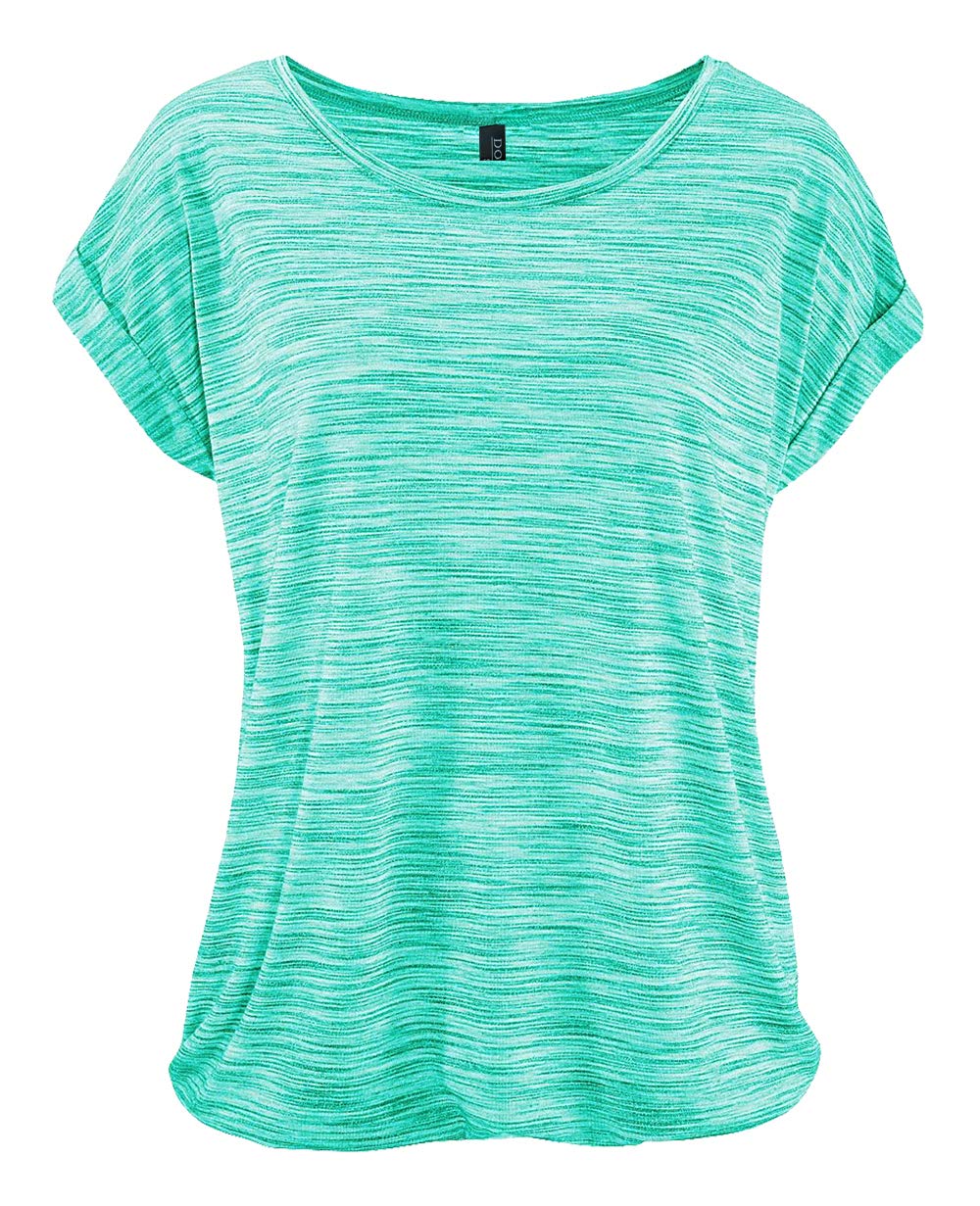 DOTIN Damen T-Shirt Rundhals Kurzarmshirt Lose Stretch Sommer Oberteil Casual Bluse Tops