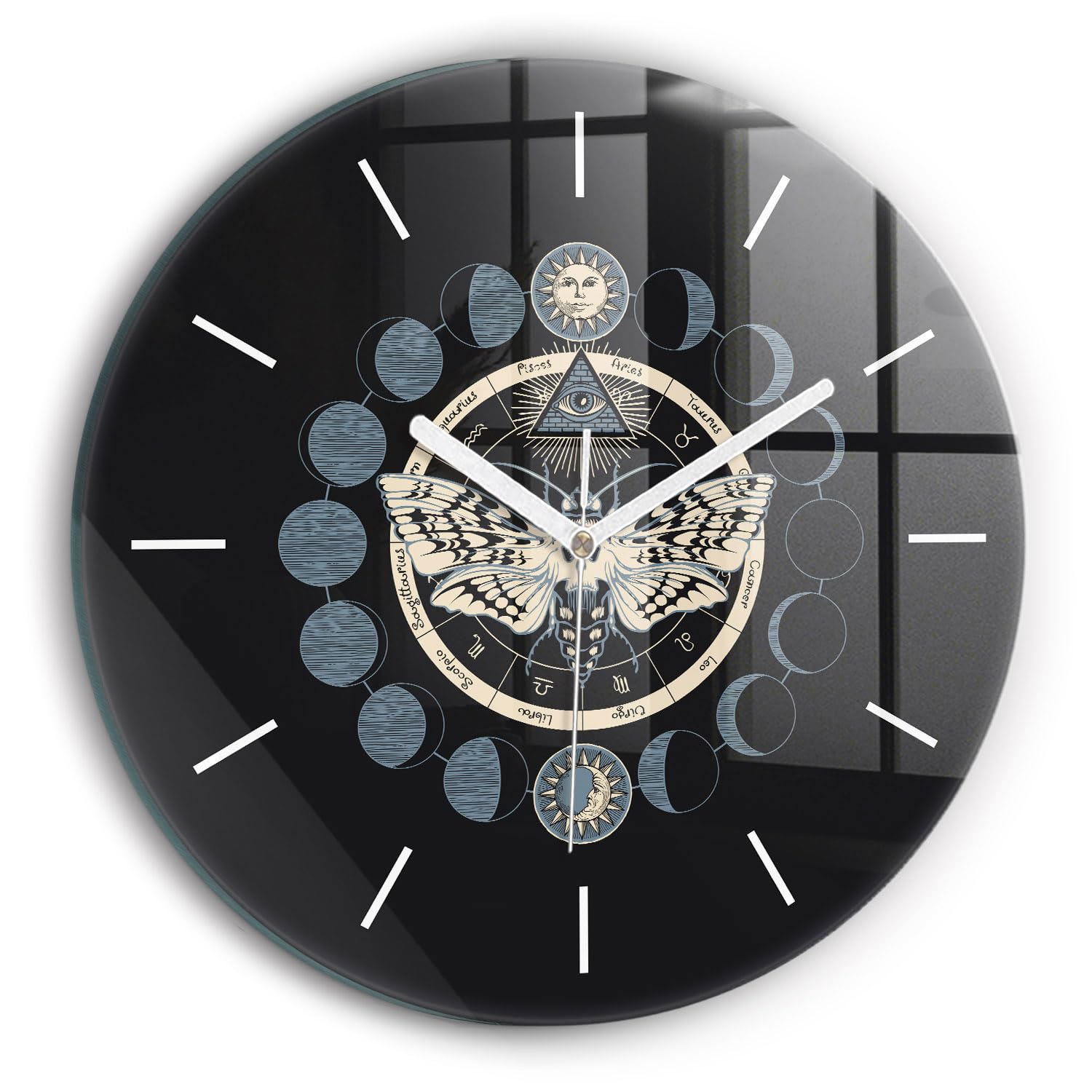 Horloge silencieuse Wallfluent 30 cm résolvant les bruits de tic-tac grâce au verre moderne