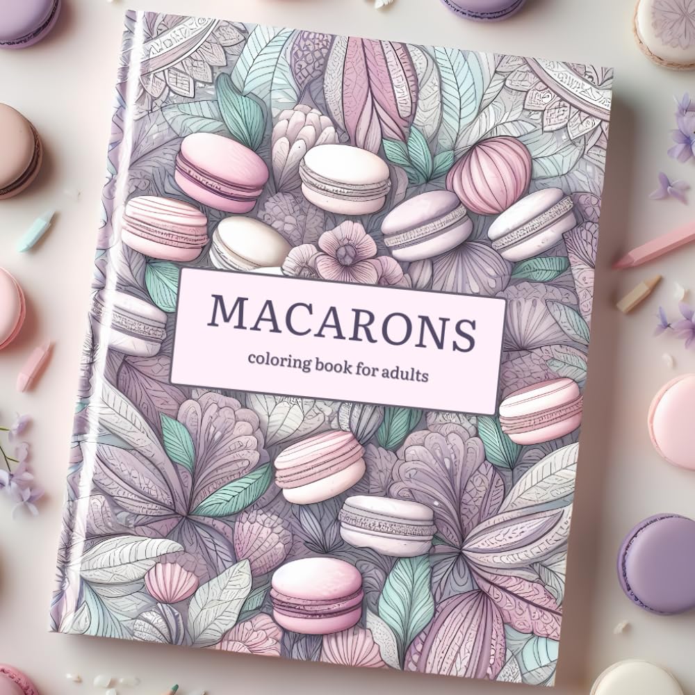 Macarons: coloring book for adults: 50 Macarons Beautiful Patterns, Adults Coloring Book, Stress Relieving Designs, Relaxation drawings