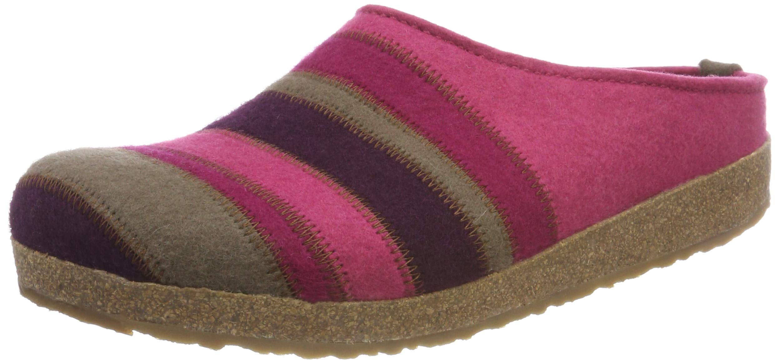 Haflinger Womens Stripes Grizzly Open Back Slippers Desertcart