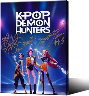 [Framed] Demon Anime Hunters Movie Poster For Fans Kids Room Bedroom Wall Decor-Demon Anime Hunters Movie Posters Canvas Prints Picture For Teen Boy Girls Gifts