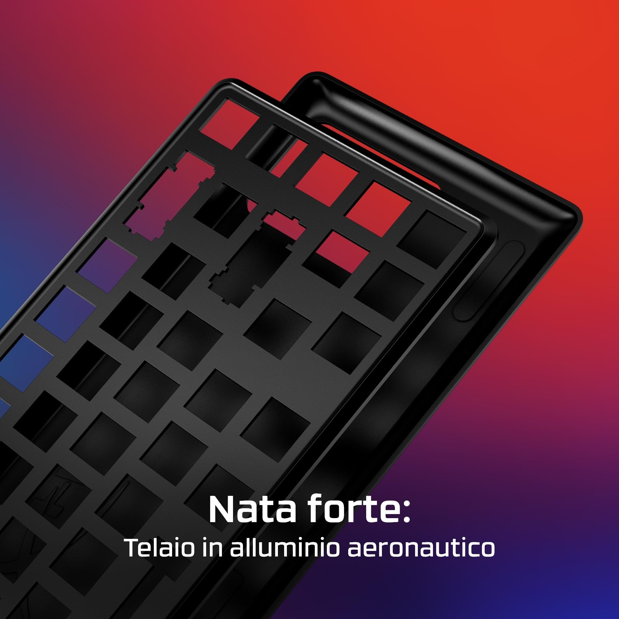 HyperX Alloy Origins Core PBT, Tastiera Meccanica da Gaming Cablata, Illuminazione RGB, Telaio Alluminio, 80 Milioni di Pressioni, Copritasti presenti, 3 Dispositivi Collegabili, Layout Inglese, Nera