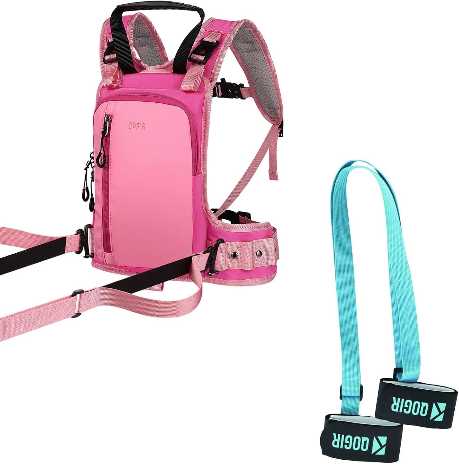 QOGIR Ski and Snowboard Harness + Ski and Pole Carrier Strap: Learn to Ski Safely and Teach Your Child The Speed Control of Skiing - Strap Adjustable Size Great for Men, Women and Kids
