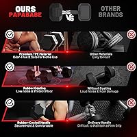 Vista 7 de PAPABABE Hex Dumbbell Set with Rubber Grip 2.5-125lb, Odorless Rubber Coated Weight Fixed Dumbbells Set of 2, Weights for Women at Home, Hand