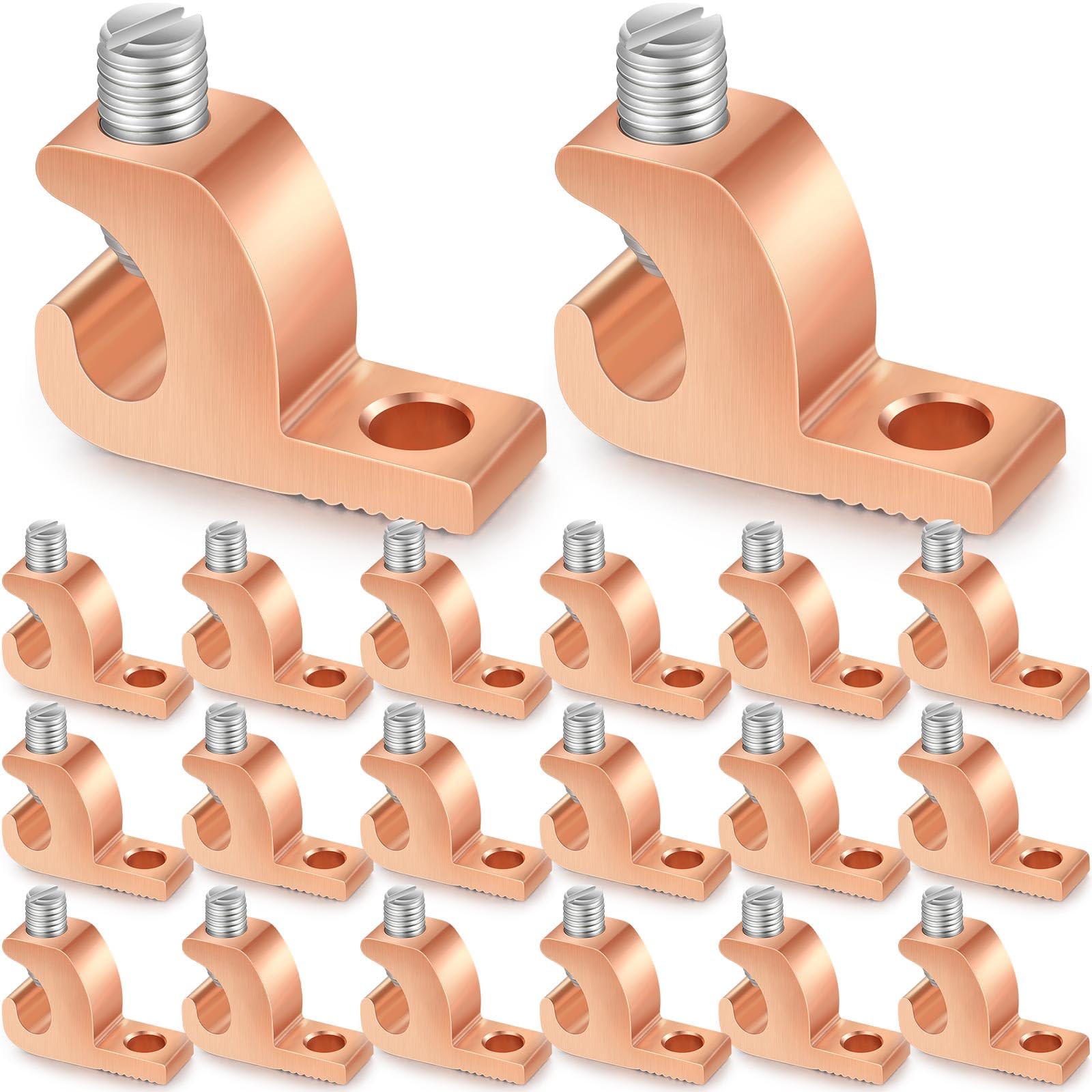 ISPINNER 6pcs Aluminum Lay-in Lug AWG 14-4 Copper Conductor Connector For Grounding And Bonding