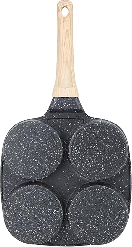 Miniatura 9 de Sartén antiadherente para huevos de 4 tazas, sartén para tortitas de desayuno fácil de limpiar, compatible con cocina de inducción para estufa de