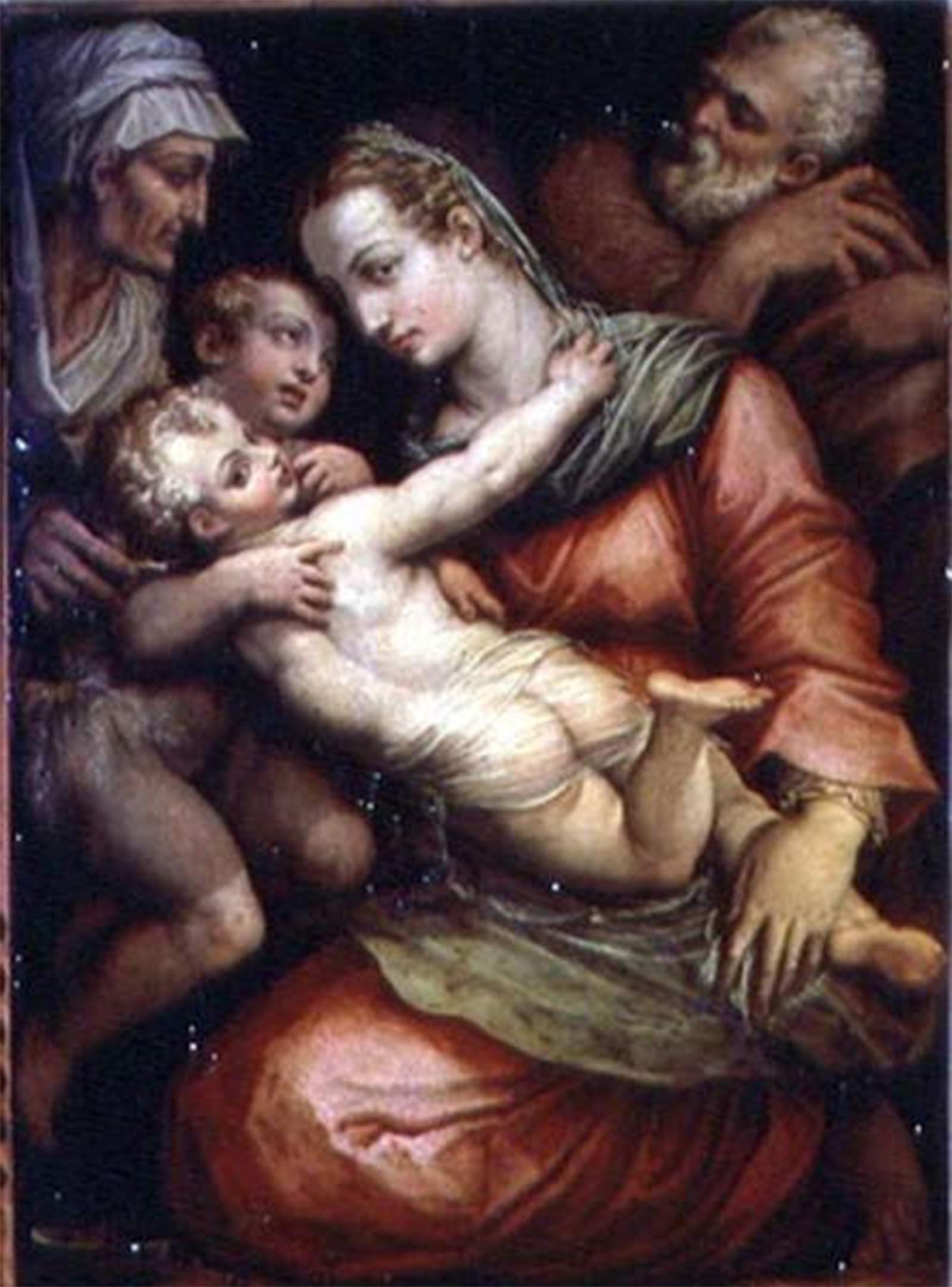 SERENDIPITP Retro Picture Poster Wall Art Pictures Painting Holy Family with St Anne and St the Baptist by Giorgio Vasari Wall Art Canvas Print for Wall Decor 60x90cm