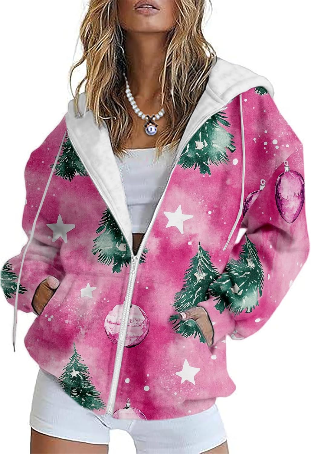 MARSVOVO Womens Zip Up Hoodies Trendy Novelty Cozy Jackets Blazers Light Weight Long Sleeve Fall Casual Sweatshirts