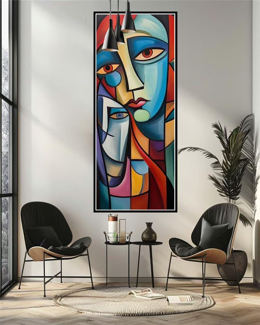 Malen Nach Zahlen Abstrakt Gesicht Malen Nach Zahlen Erwachsene Anfänger, DIY Set Ölgemälde Malen Nach Zahlen XXL, Acrylfarben Painting by Numbers Geschenk Wanddekoration 50x100cm (Ohne Rahmen)-YH526