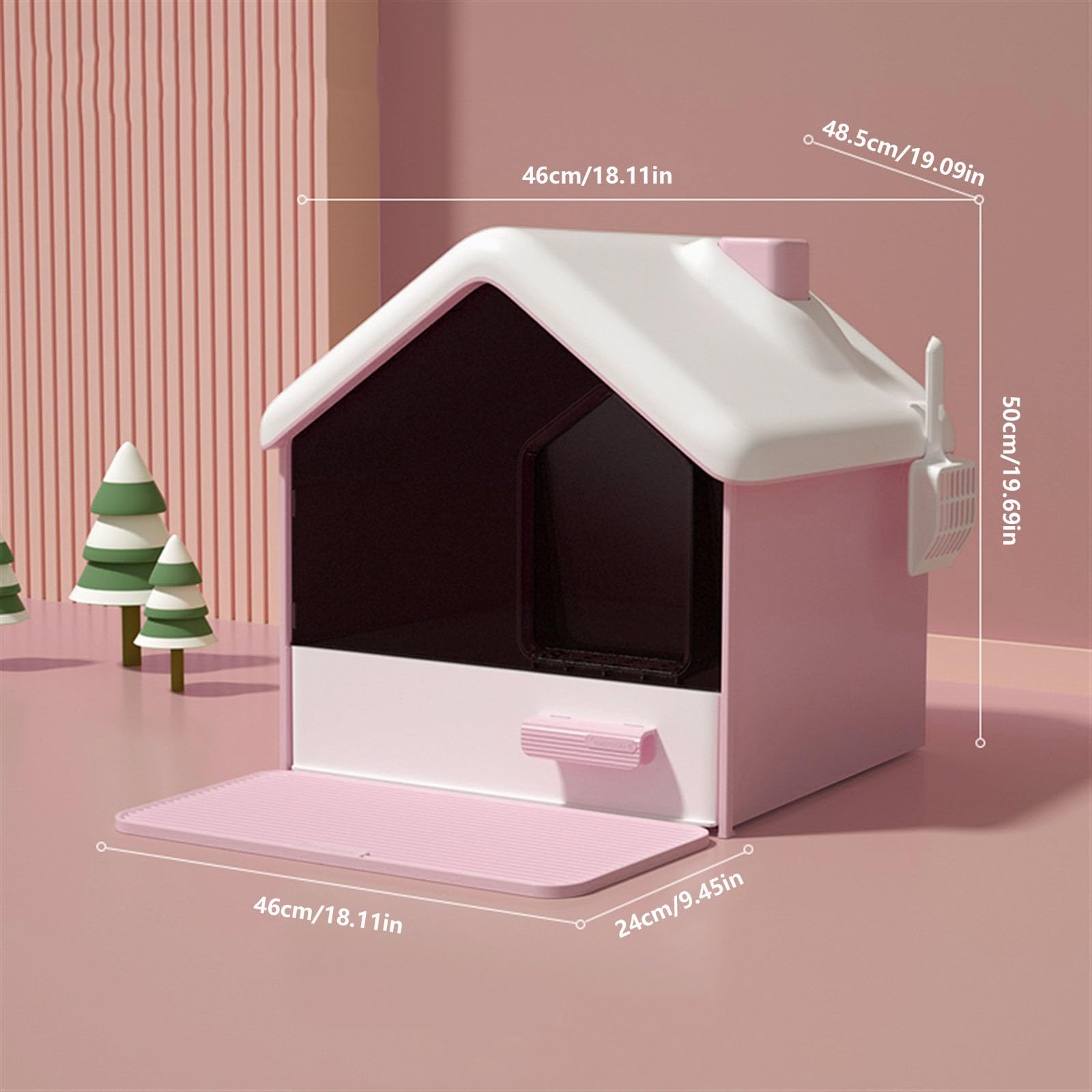 Exclusivo para Gatos y Perros Bandeja de Arena for Gatos con Capucha Gigante, Bandeja for for privacidad y for Mantener la adentro, portátil, fácil Limpiar para Interiores(Green)