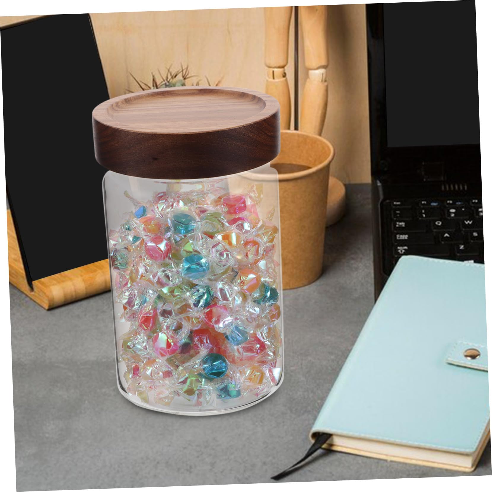 PRETYZOOM 4 Pezzi Barattolo in vetro borosilicato alto vaso alto in vetro borosilicato Contenitori barattoli da tè per tè sfuso barattolo caramelle Trasparente