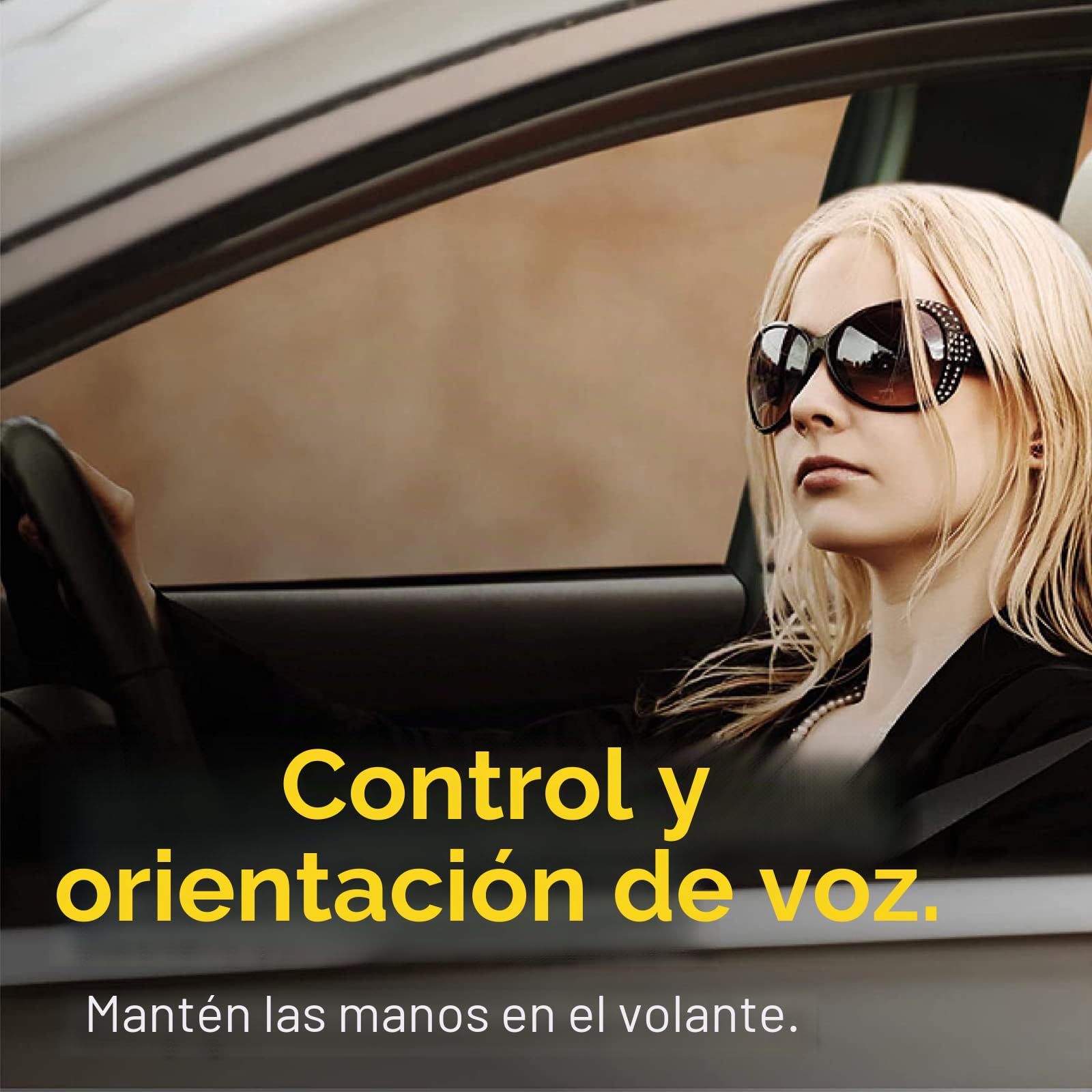 Manos Libres para Coche, Altavoz Bluetooth 5.0 para Automóvil, Altavoz Inalámbrico para el Coche con Cancelación de Ruido para Llamadas, Transmisión de Música y GPS, Compatible con iPhone y Samsung