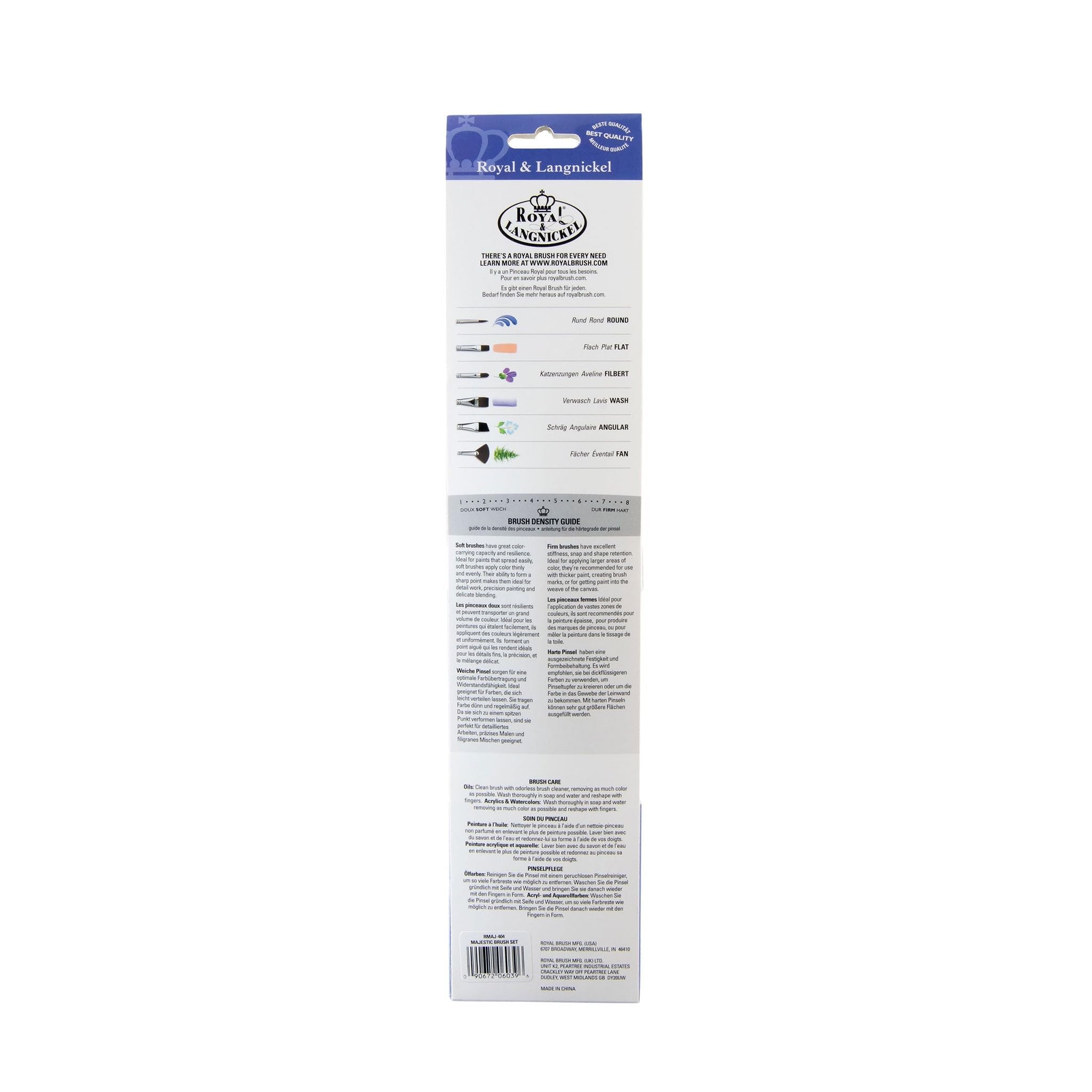 Royal And Langnickel - Set di pennelli Majestic con Manico Lungo