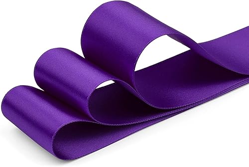 Miniatura 7 de Humphrey's Craft Cinta de satén de doble cara verde helecho de 2 pulgadas, 25 yardas, variedad de colores para manualidades, envolver regalos, ramo