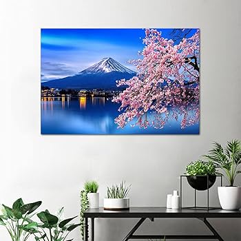 Amazon.co.jp: 富士山 桜 絵画 桜景色 富士山の風景 開運