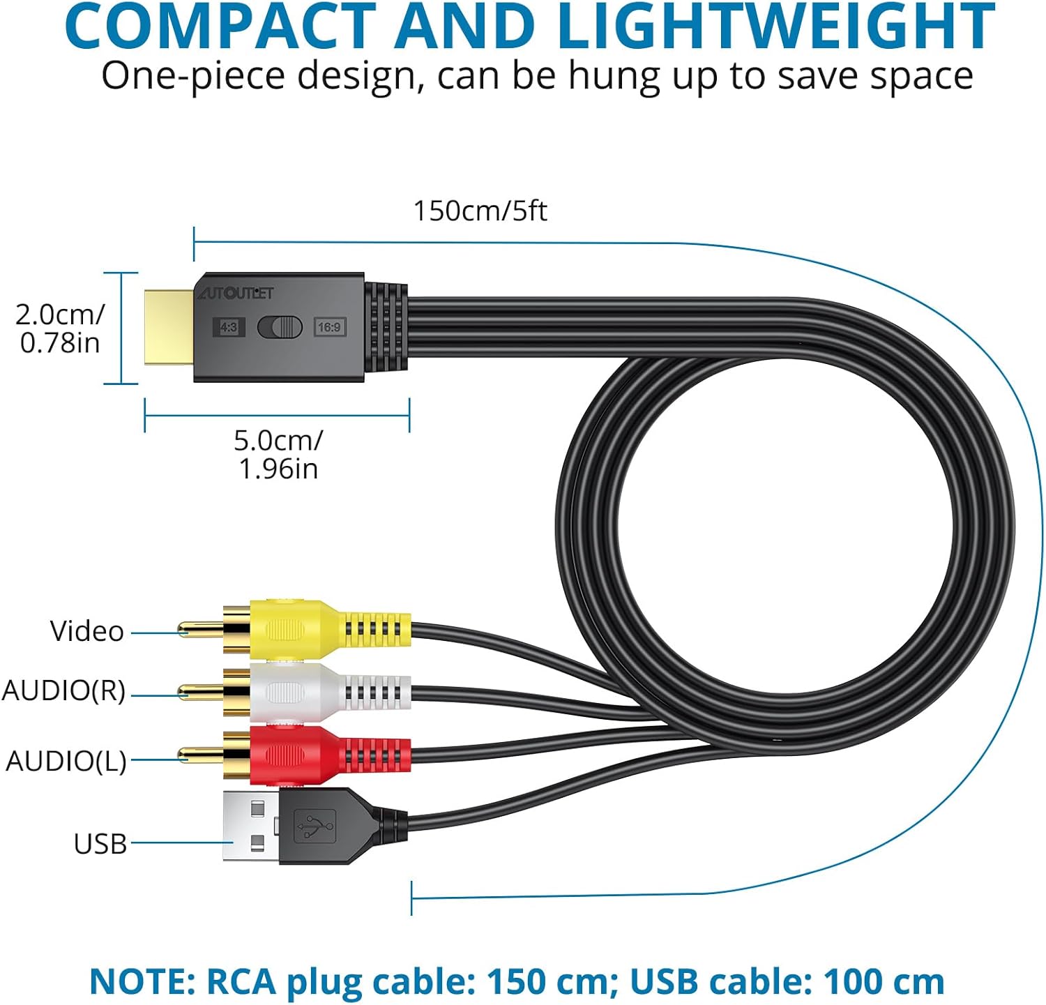 AUTOUTLET YPbPr naar HDMI-converterkabel AUTOUTLET YPbPr naar HDMI-converterkabel