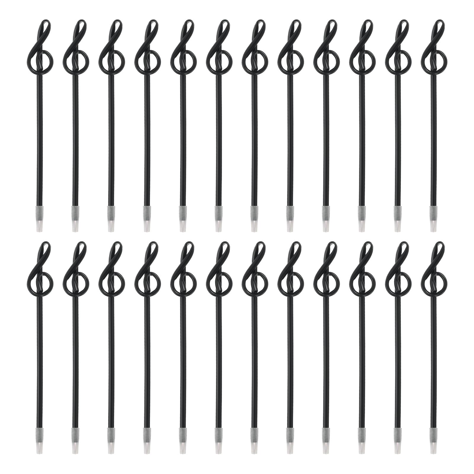 PATIKIL 24pcs Rollerball Pens 1.0mm, Musical Note Ball Point Pens Black Liquid Gel Ink Music Novelty Smooth Writing for Home Office Gifts, Black