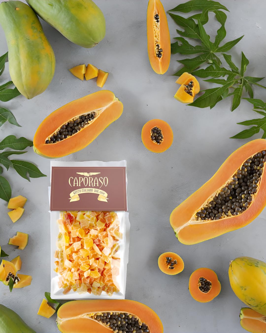 Papaya disidrata confezione da 1 kg frutta essiccata naturale