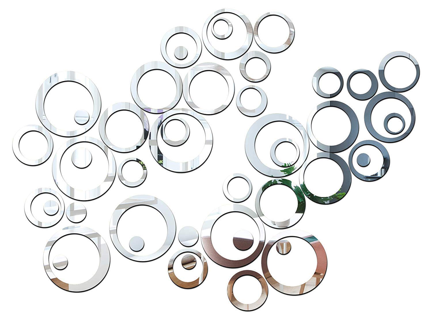 Wall1ders 24 Different Six Size Circle Silver, Mirror Stickers for Wall, Acrylic Stickers, Wall Mirror Stickers, Wall Stickers for Bedroom, Hall, Home Offices (B07TYVKMGT) Amazon Price History, Amazon Price Tracker
