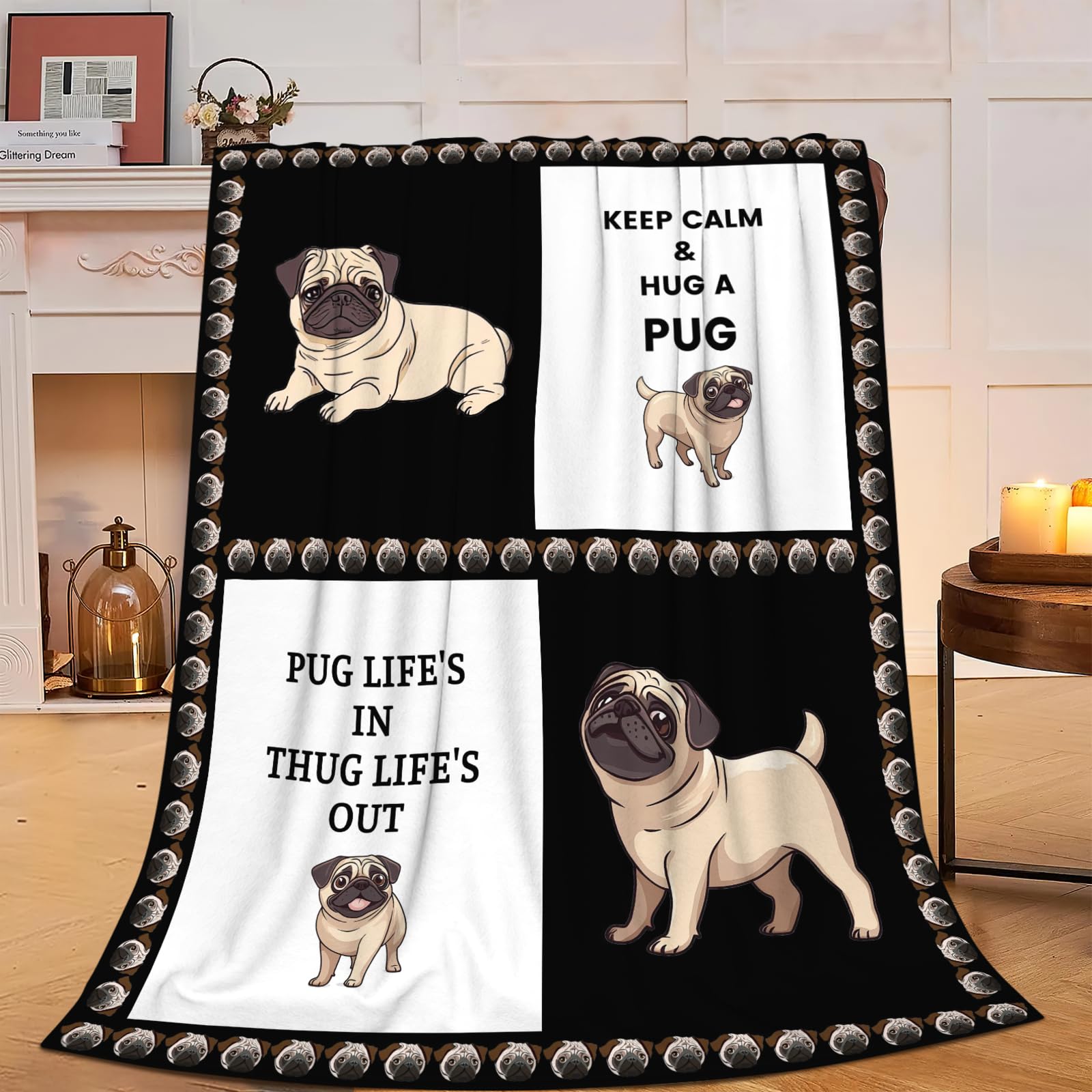 pug blanket amazon