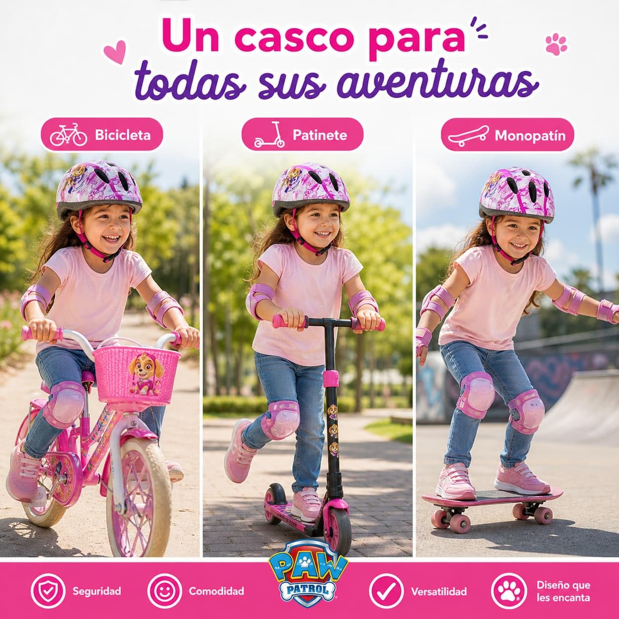 TOIMSA 10896 Casco Skye, Niñas, Rosa, Talla única