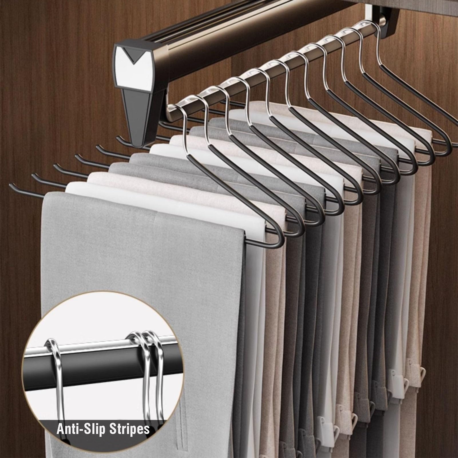 Appendiabiti Estraibile, Barra Appendiabiti Regolabile per Armadio, Ideale per Risparmiare Spazio in Camera da Letto e Lavanderia (56 cm)