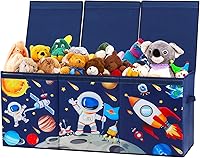 Vista 9 de Cofre de Juguetes Grande Organizador con Tapa Abatible para Niños, Caja de Almacenamiento de Juguetes Oxford Plegable con Asas para Niños y Niñas