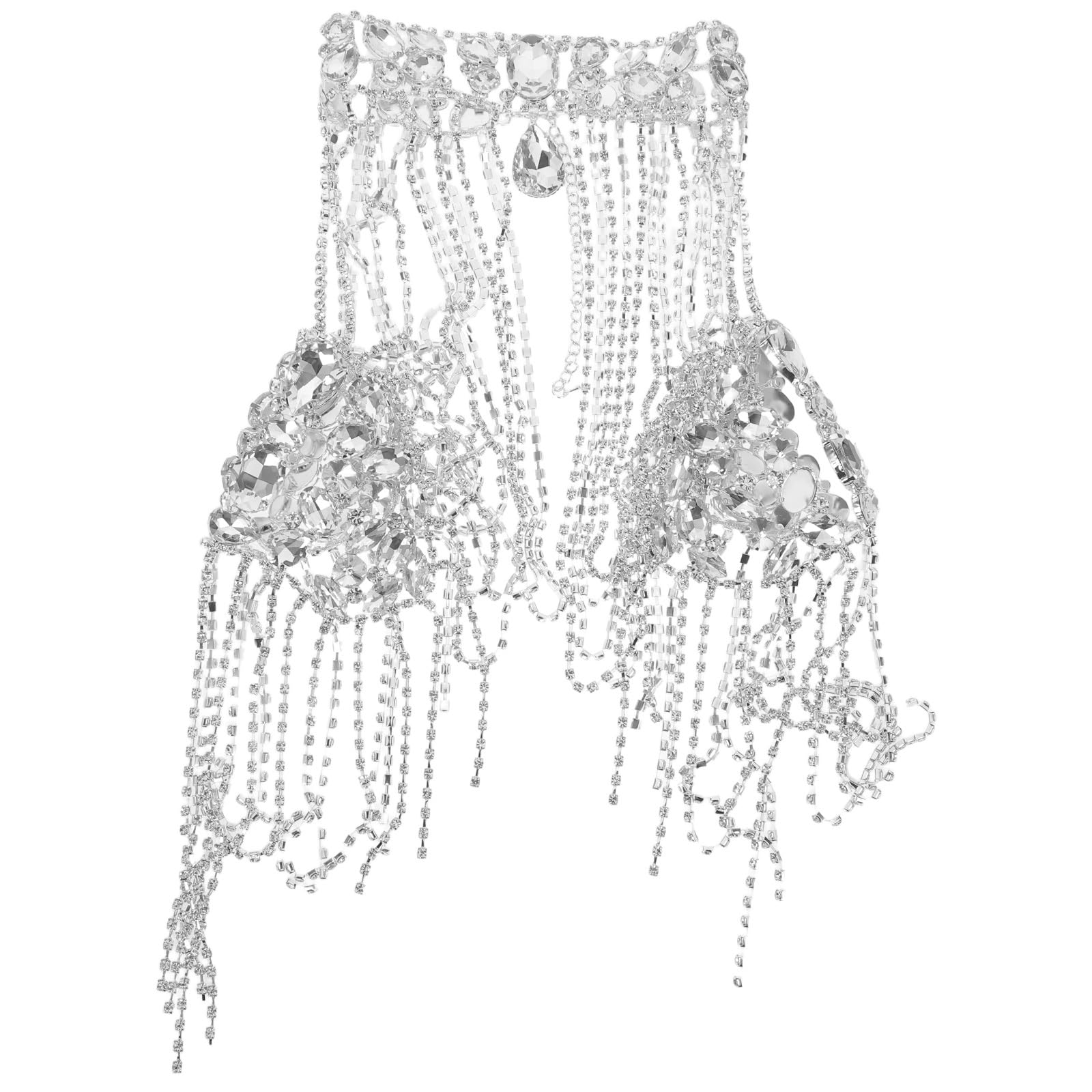 BESPORTBLE Cadena de Hombro Borla Brillante para Mujer Collar de Hombro de Imitación de Gemas Joyería Corporal para Fiestas y Salidas Nocturnas