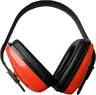 PackagingSuppliesByMail Ear Protection, Noise Reduction Ear Muffs, Black Red, 25 Pack