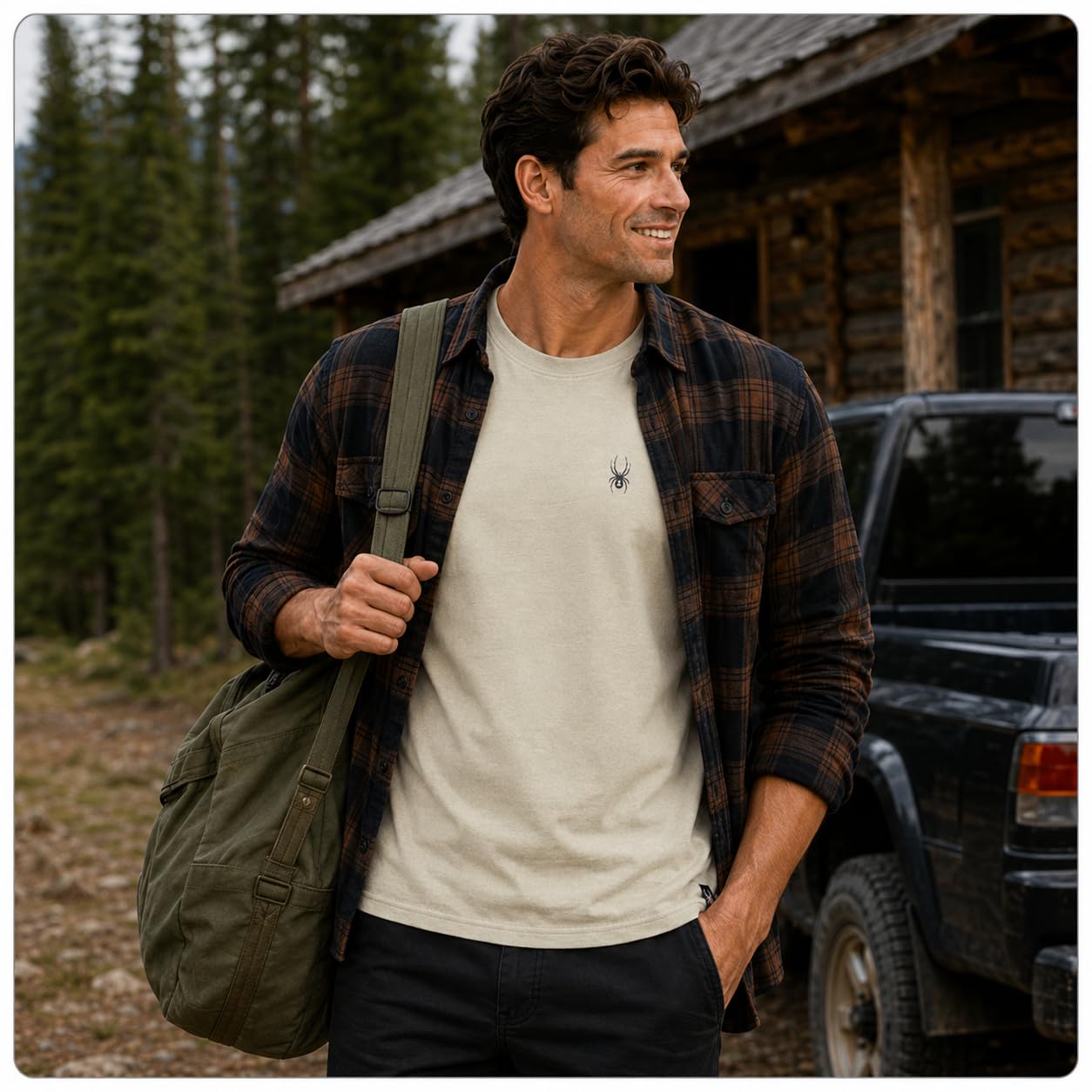 Spyder Camisetas para hombre, mezcla de algodón suave, manga corta, cuello redondo, camisetas casuales para uso diario