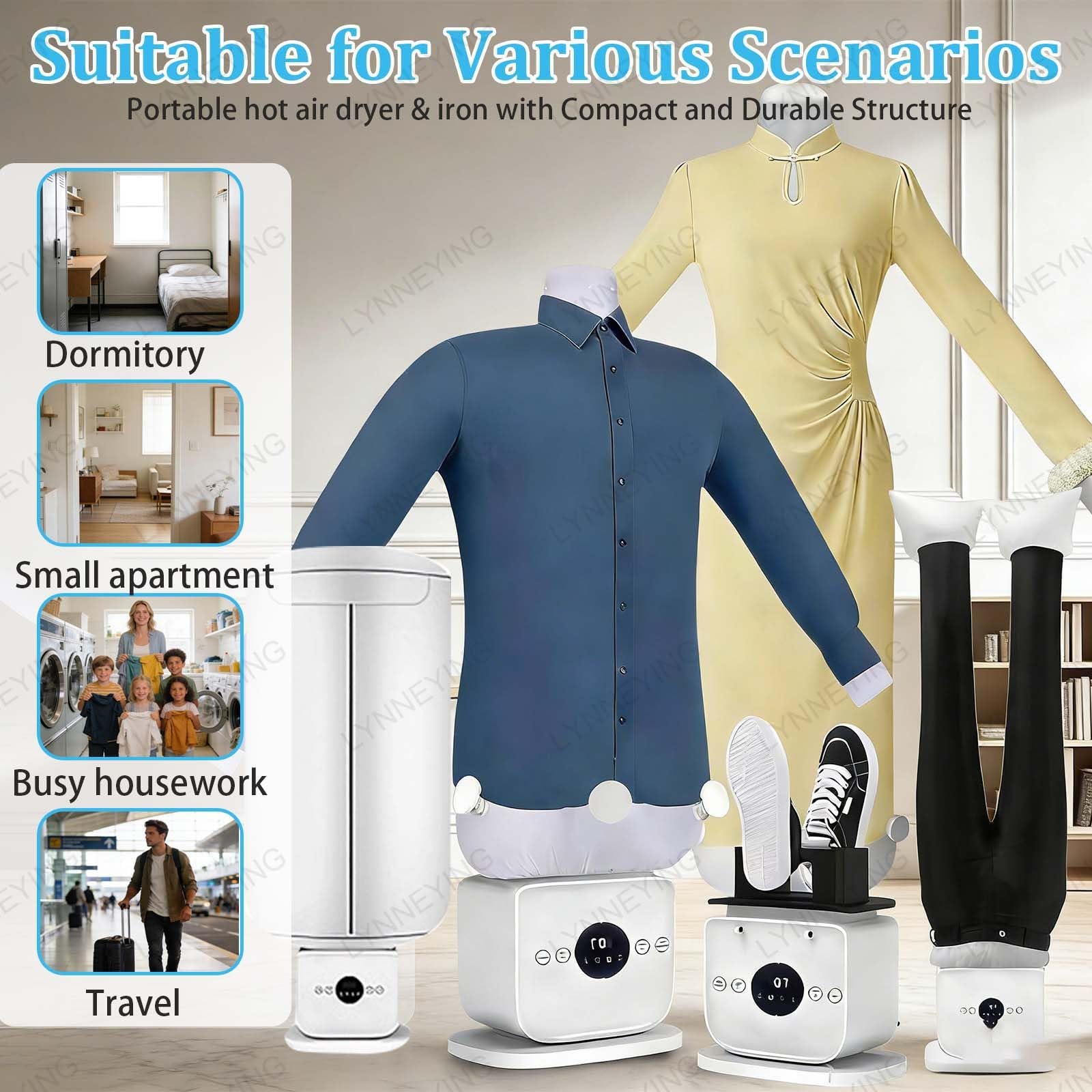 Machine À Repasser Automatique Pour Maison, Armoire À Vapeur Verticale & Sèche-Linge Gonflable, Système Repassage Sans Main, Vaporisateur Portable Avec Régulation De Température(D)