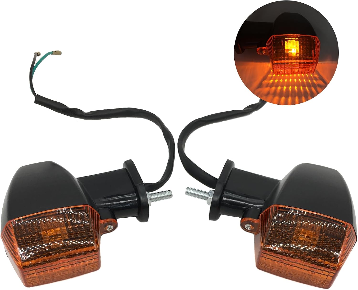 2Pcs Motorcycle Turn Signal Light Front Or Rear Indicator Winker Lamp Compatible With KAWASAK KLE 250/400/500 ZXR250 ZXR400 ZXR750 ZXR 900 ZRX1100 ZRX1200 R/S