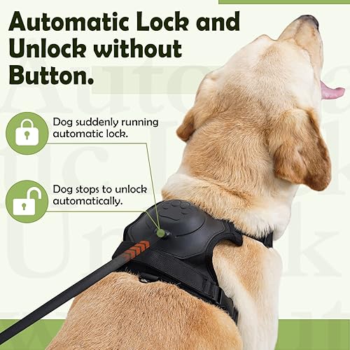 Miniatura 2 de Arnés 2 en 1 para perro, arnés para mascotas sin tirones con correa autoencogible, función de bloqueo automático para evitar que el perro corra