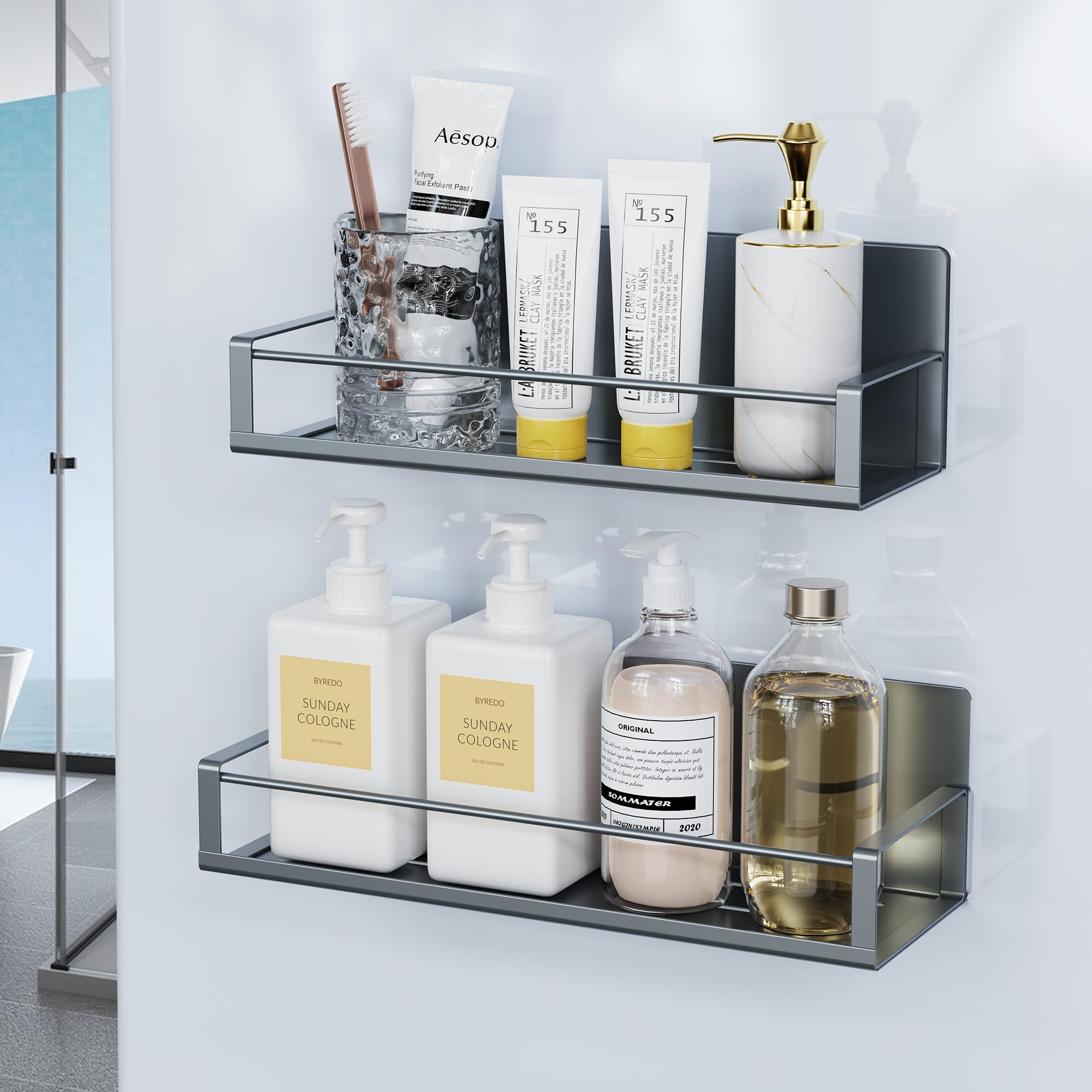 Amazon｜Bullthree 浴室用シャワーラック お風呂収納棚 バスルーム