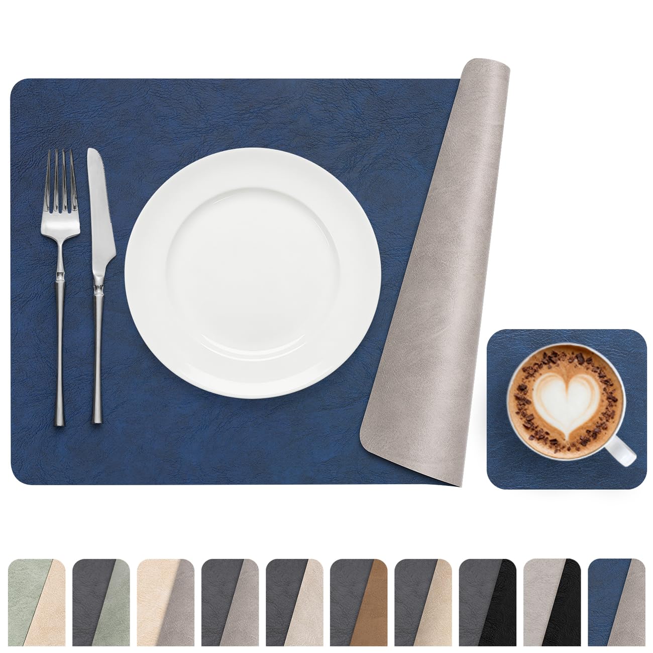 Banchif Platzsets abwaschbar Tischsets Untersetzer Platzdeckchen 4er Set