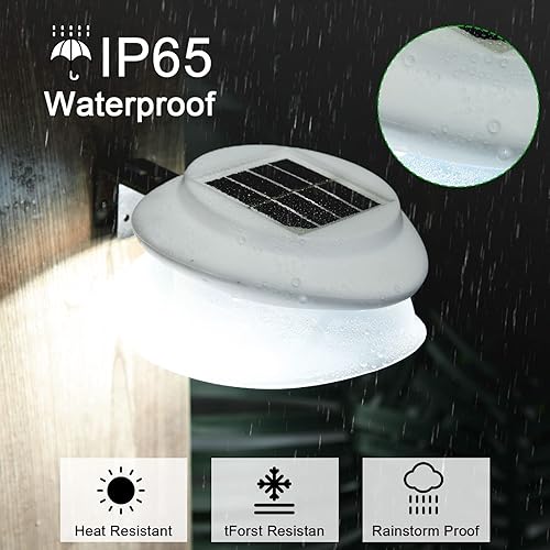 Miniatura 4 de 12 luces solares para canalón al aire libre 9 LED impermeable iluminación solar valla de cubierta lámparas de energía solar luz blanca para jardín