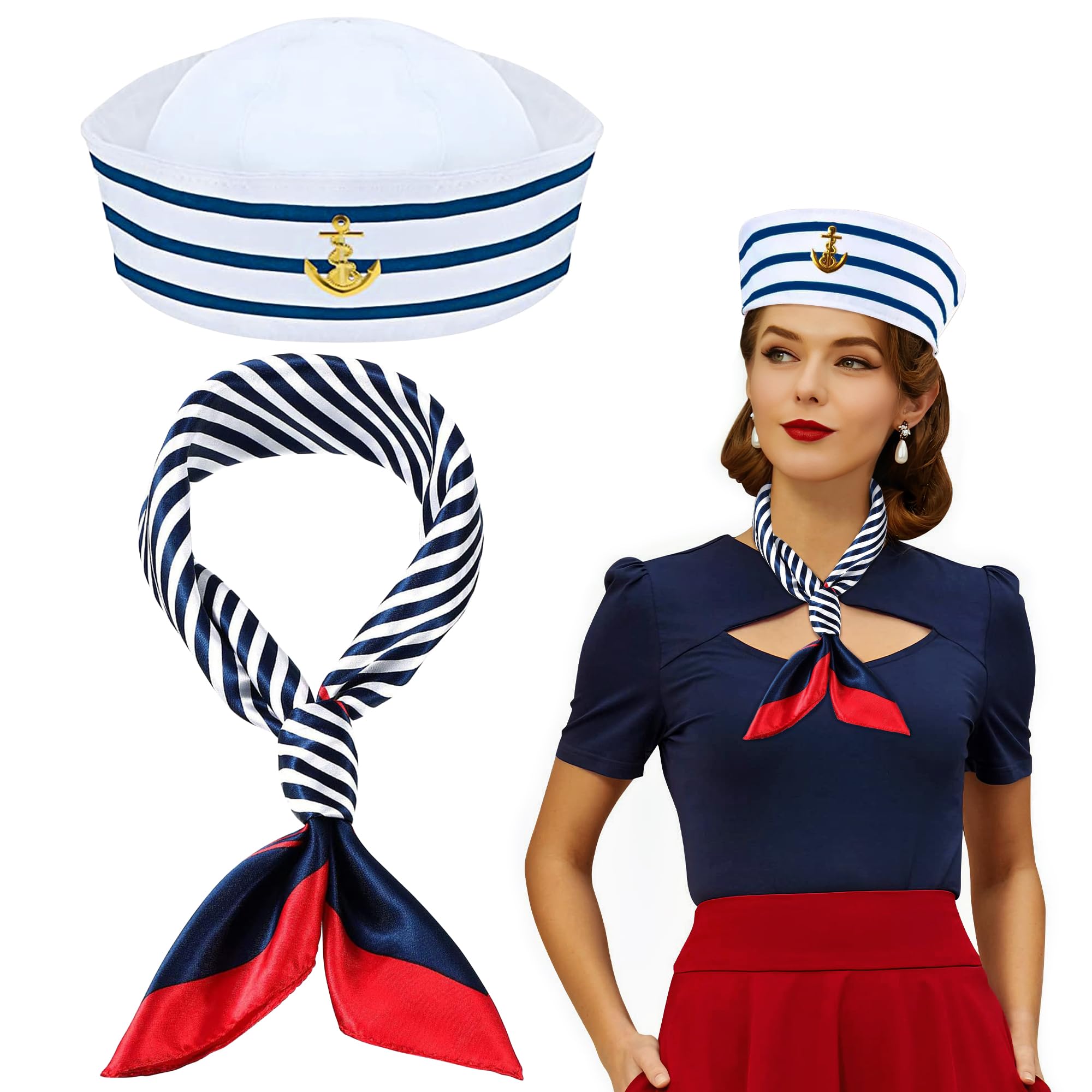 Gorro Náutico Retro Ajustable – Sombrero Marinero Para Disfraces Y Eventos Temáticos