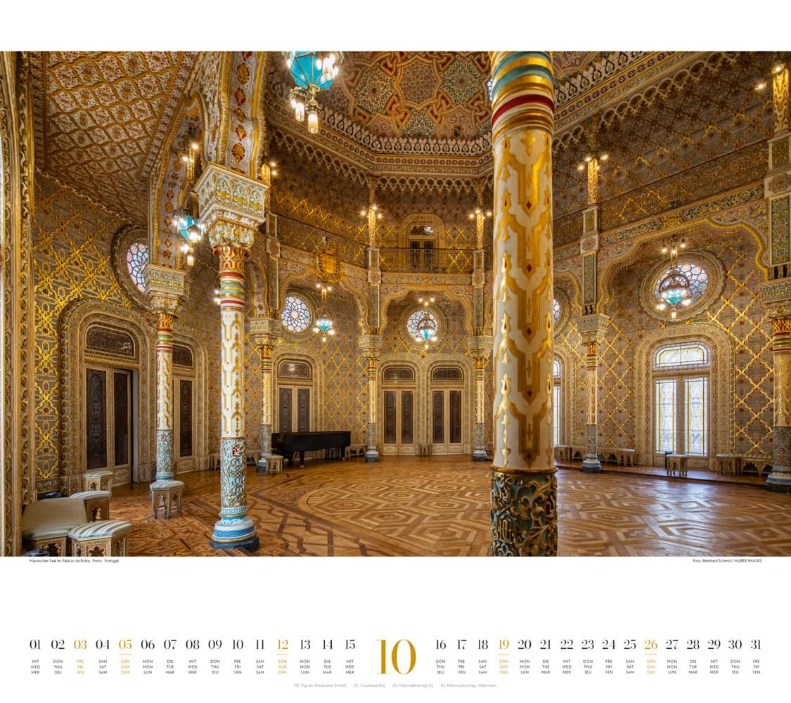 Paläste Kalender 2025, Wandkalender im Querformat (54x48 cm) - Architekturkalender - Schlösser - Adel - Könige und Königinnen